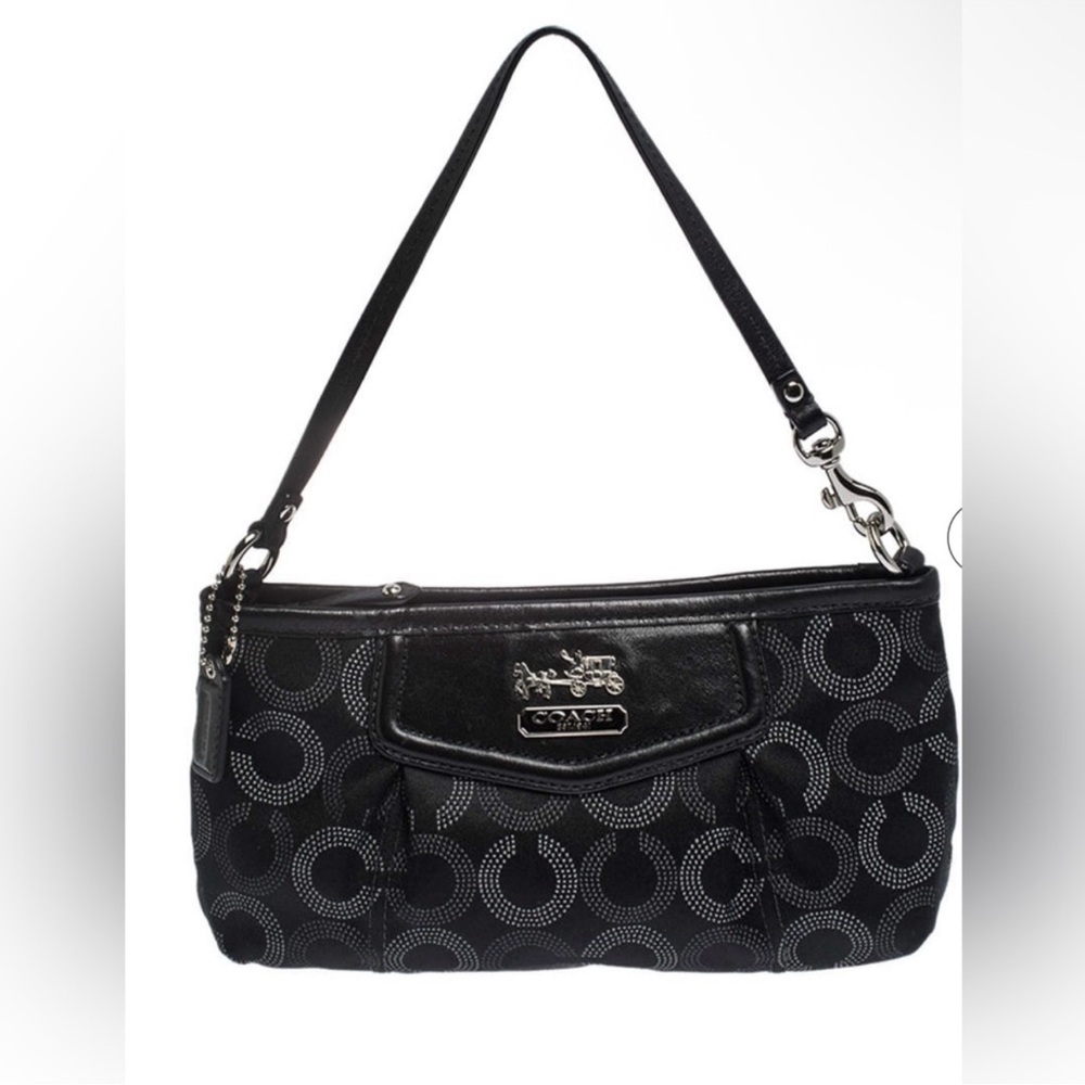 Coach Madison Op Art Top Handle Pouch Baguette
